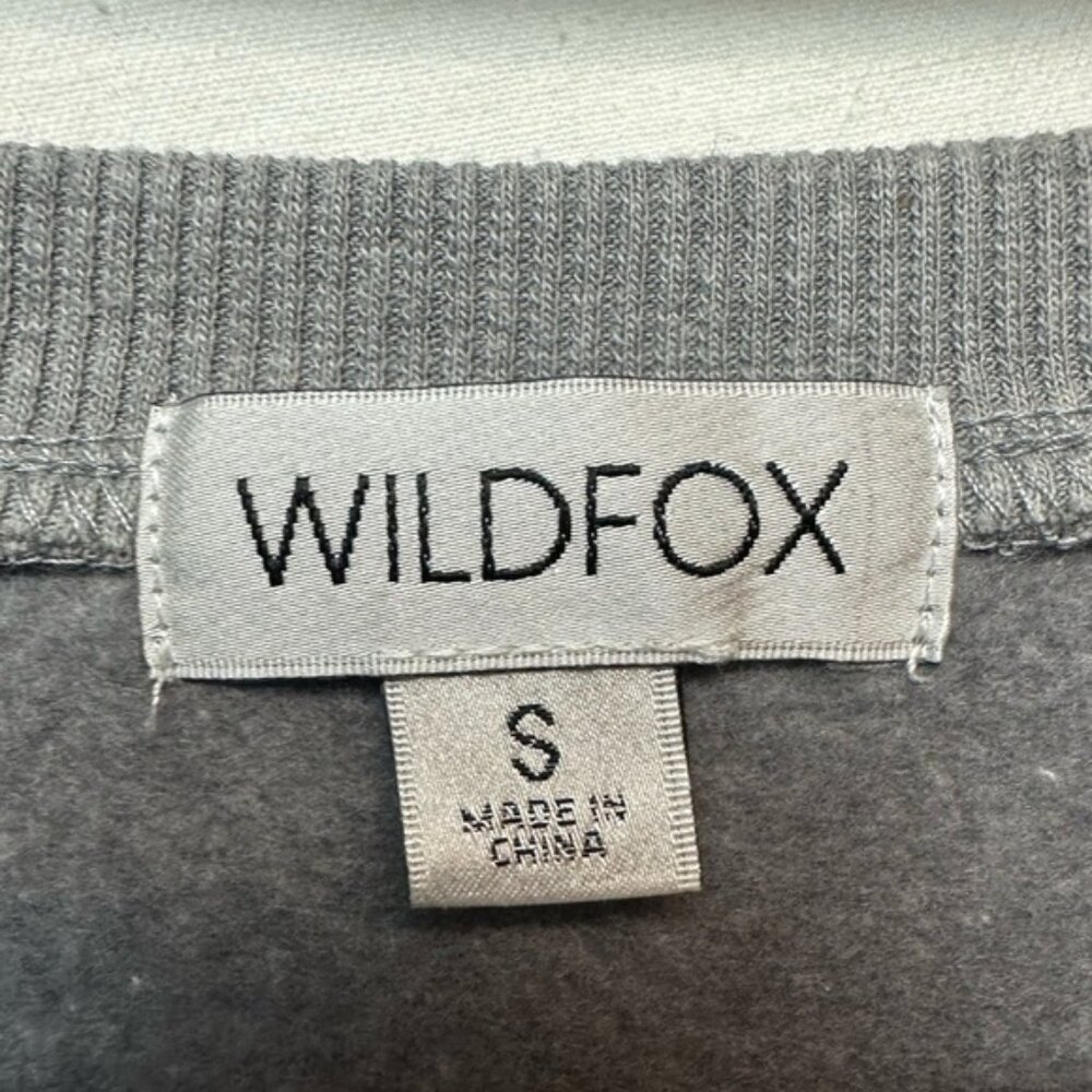 Wildfox Size S Gray Merci Sweatshirt - Picture 3 of 6